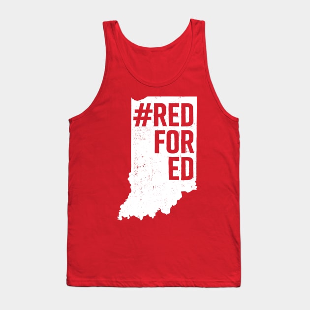 Red for Ed Indiana State Outline Tank Top by mindeverykind